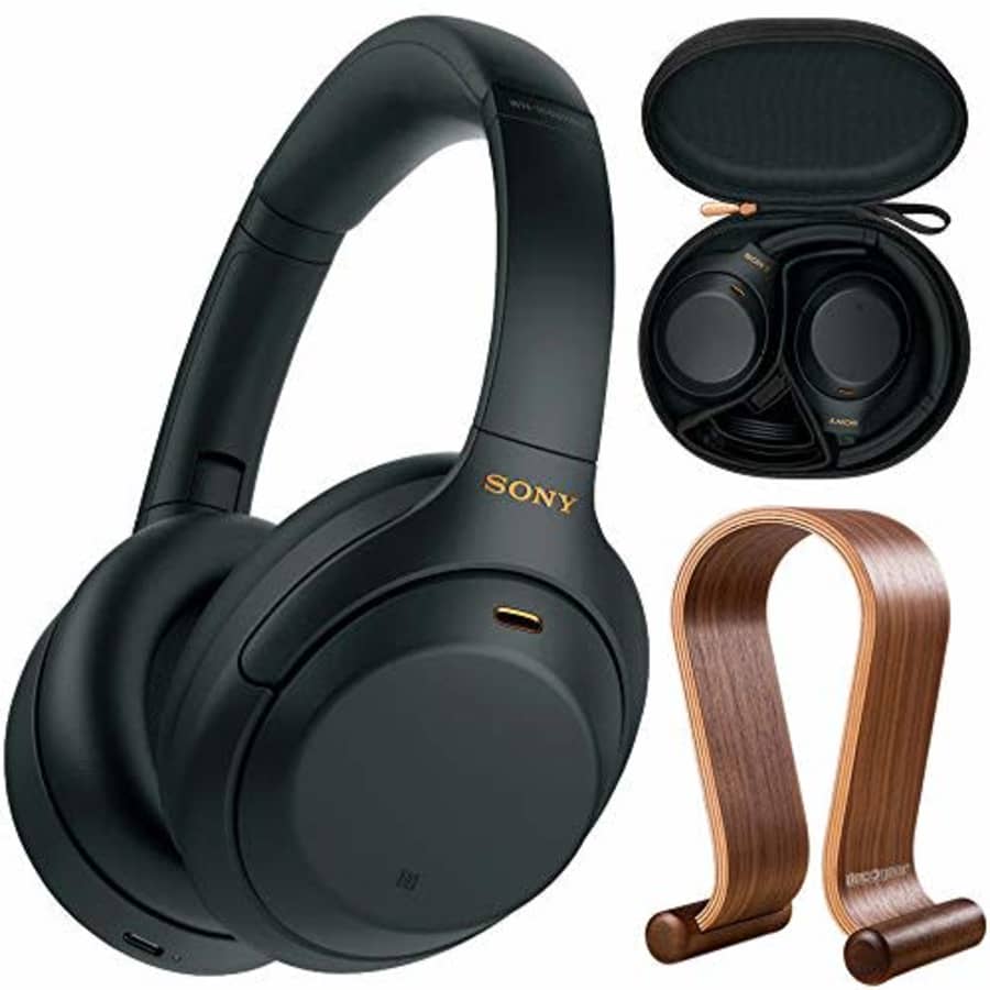 Sony WH1000XM4/B Premium Noise Cancelling Wireless Over-The-Ear Headphones Bundle with Deco Gear for $268