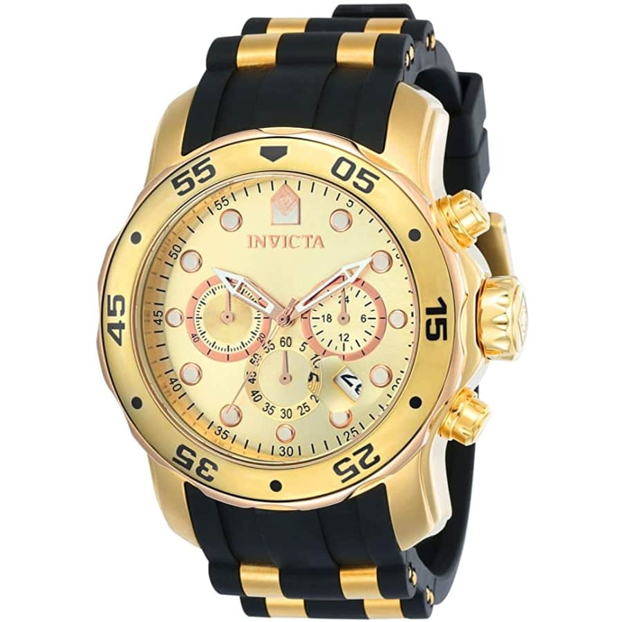 Invicta Men's Pro Diver 18k Gold Ion-Plated Stainless Steel Watch for $80