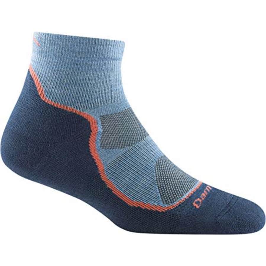 Darn Tough Women's Light Hiker 1/4 Lightweight with Cushion - Small Denim Merino Wool Socks for for $20 Darn Tough Women's Light Hiker 1/4 Lightweight with Cushion - Small Denim Merino Wool Socks for for $20