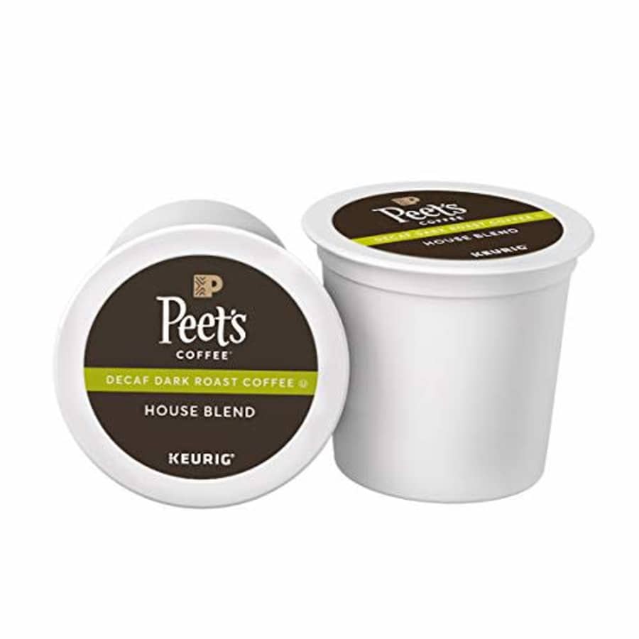Peet's Coffee Decaf House Blend, Dark Roast, 16 Count Single Serve K-Cup Decaffeinated Coffee Pods for $20