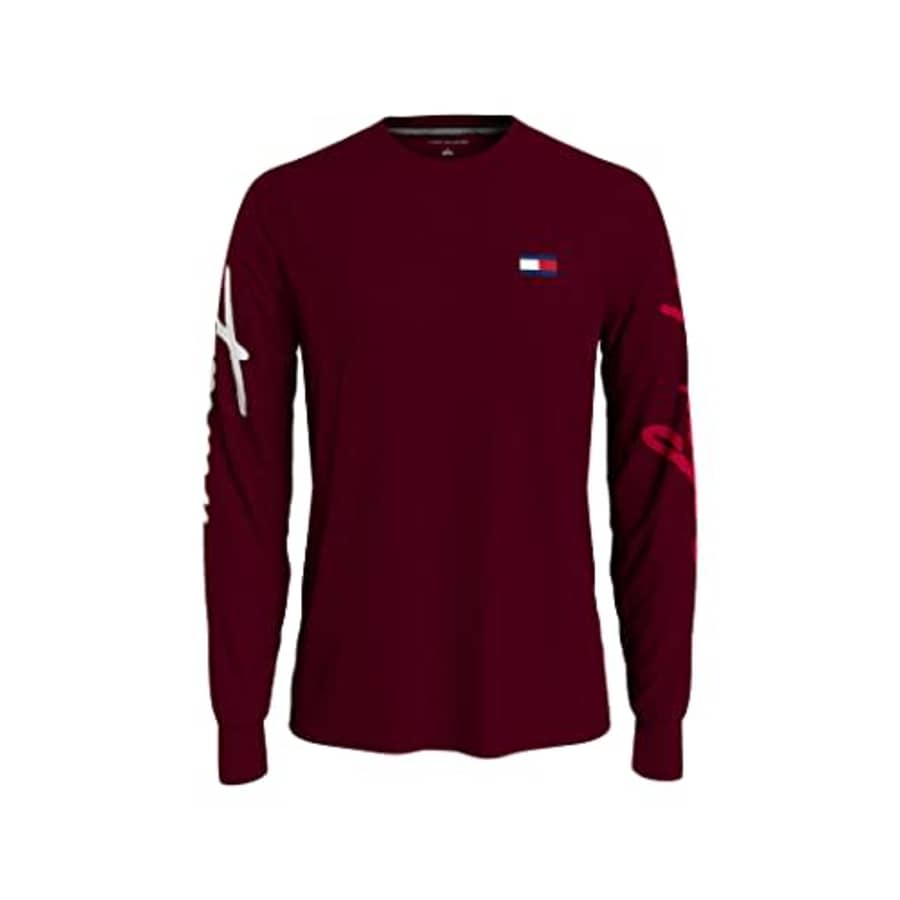 Tommy Hilfiger Men's Long Sleeve Script T Shirt, DEEP Rouge, XXL for $31 Tommy Hilfiger Men's Long Sleeve Script T Shirt, DEEP Rouge, XXL for $31