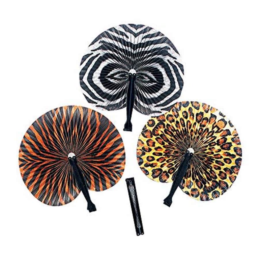 Fun Express Animal Print Paper Fans - Safari Party Supplies - 12 Pieces for $10
