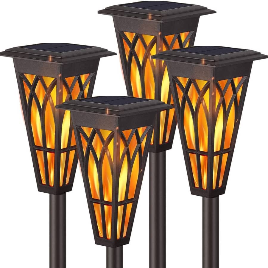 Xmcosy Solar Torch Pathway Light 4-Pack for $36 Xmcosy Solar Torch Pathway Light 4-Pack for $36