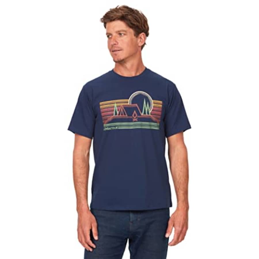 MARMOT Men's Bivouac Short Sleeve Tee Shirt, Arctic Navy, Small for $32 MARMOT Men's Bivouac Short Sleeve Tee Shirt, Arctic Navy, Small for $32