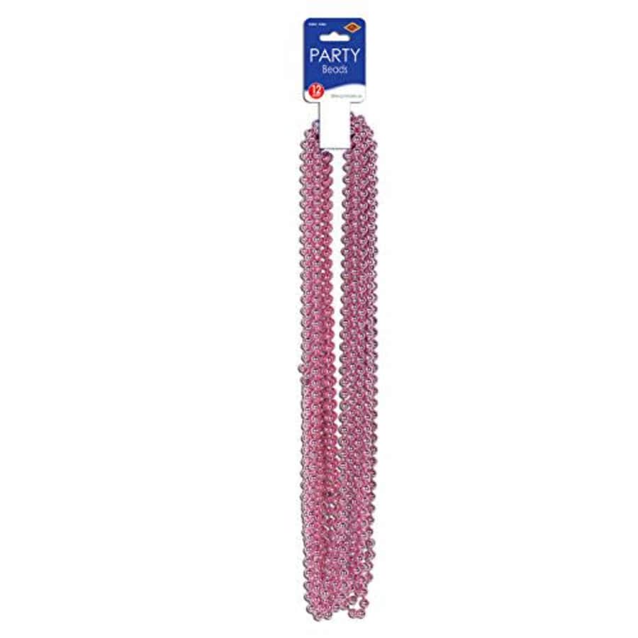 Beistle Pink Beads 12 Piece Mardi Gras Necklaces Baby Shower Party Supplies Ribbon Favors, 33" for $5 Beistle Pink Beads 12 Piece Mardi Gras Necklaces Baby Shower Party Supplies Ribbon Favors, 33" for $5