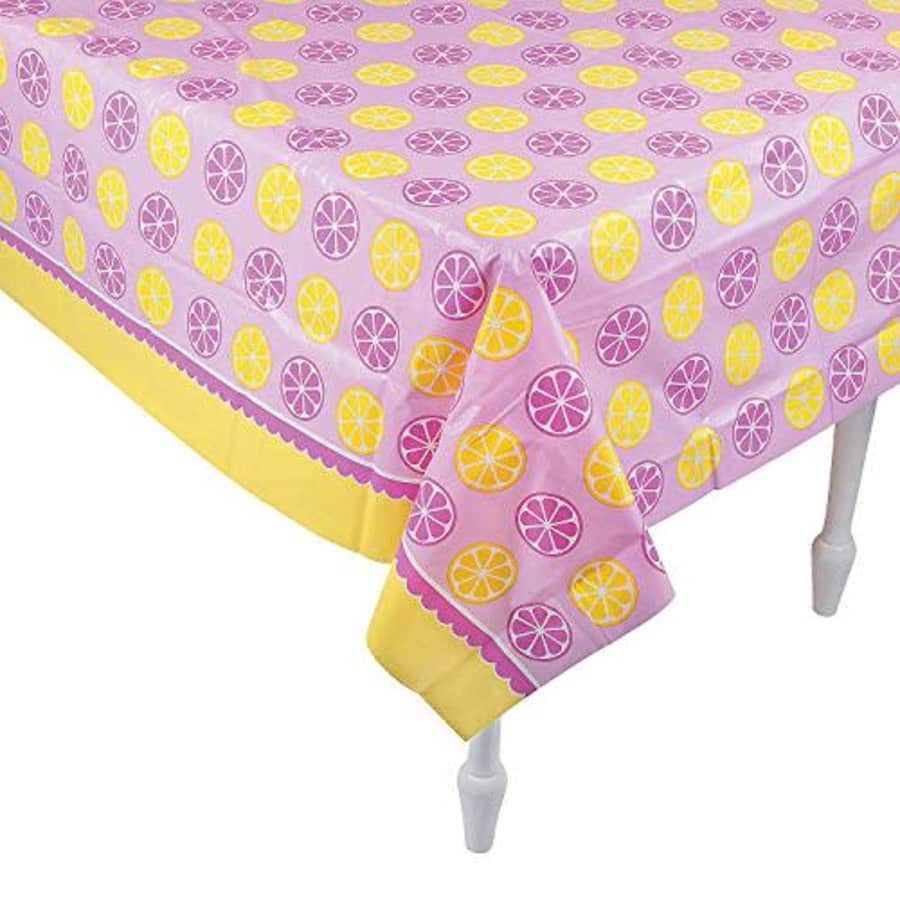 Fun Express Lemonade Stand Party Tablecloth - Disposable Party Supplies for $12