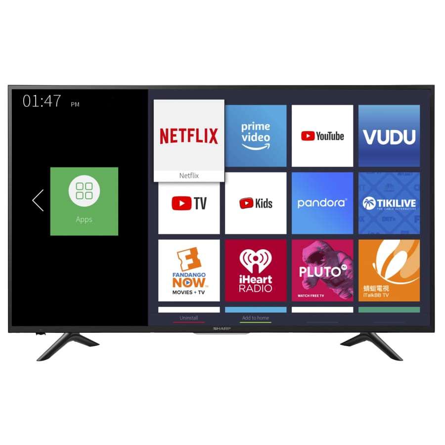 Sharp 65" 4K HDR Flat LED Ultra HD Smart Television for $430 Sharp 65" 4K HDR Flat LED Ultra HD Smart Television for $430