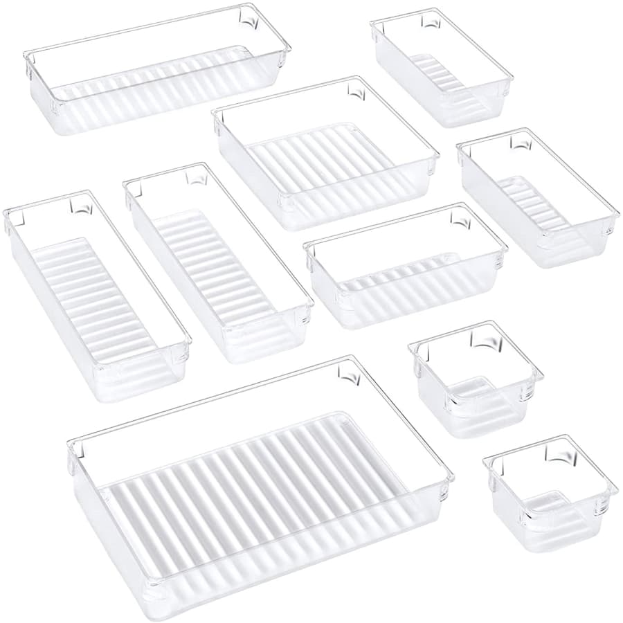Puroma 10-Piece Desk Drawer Organizer Tray Set for $14