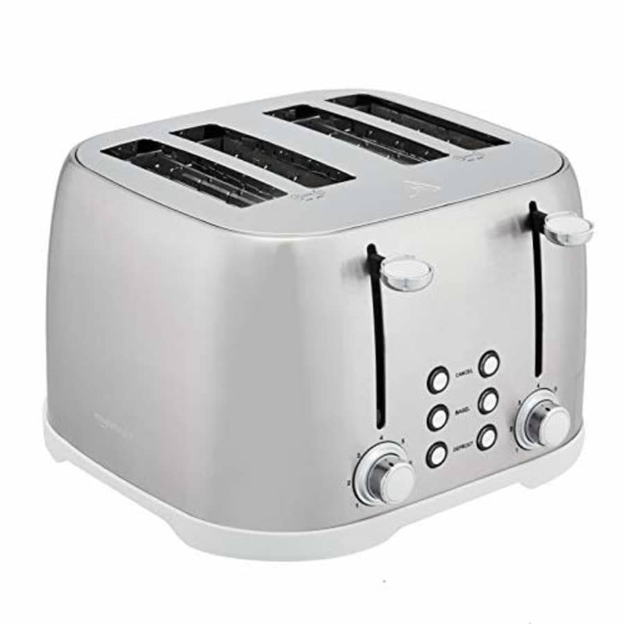 Amazon Basics 4-Slot Toaster, Brushed Silver for $43 Amazon Basics 4-Slot Toaster, Brushed Silver for $43