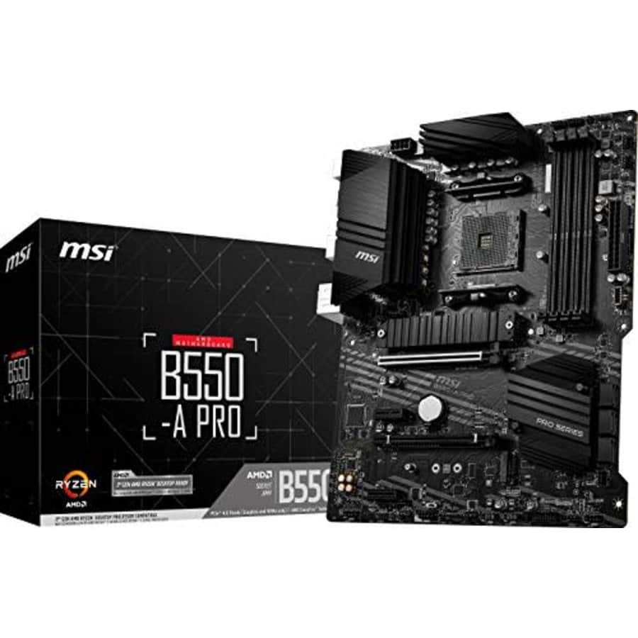 MSI B550-A PRO ProSeries Motherboard (AMD AM4, DDR4, PCIe 4.0, SATA 6Gb/s, M.2, USB 3.2 Gen 2, for $110