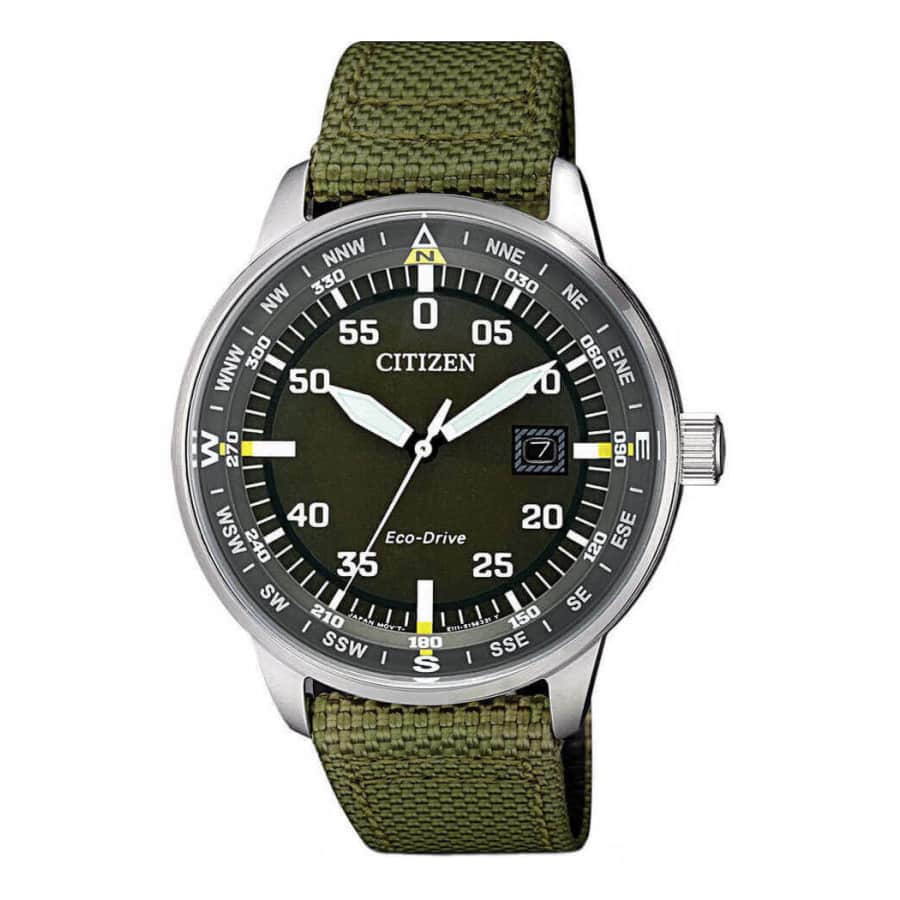 Citizen Men's 42mm Standard Nylon Eco-Drive Watch for $100