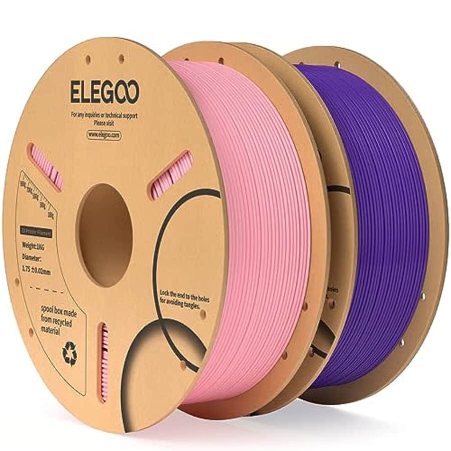 ELEGOO PLA Filament 1.75mm Pink & Purple 2KG, 3D Printer Filament Dimensional Accuracy +/- 0.02mm, for $26