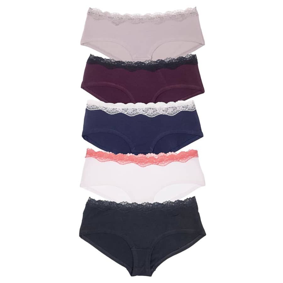 Emprella Women's Cotton Cheeky Hipster Panties 5-Pack for $10 Emprella Women's Cotton Cheeky Hipster Panties 5-Pack for $10
