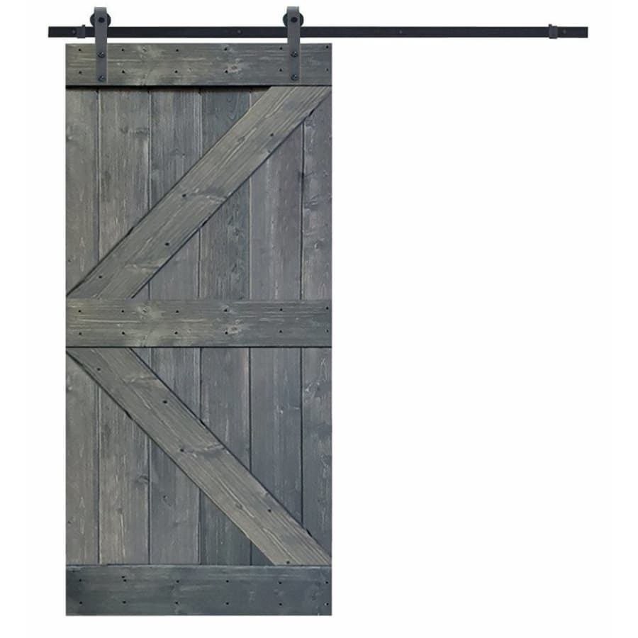 Calhome Paneled Wood and Metal Series DIY Barn Door with Installation Kit for $277