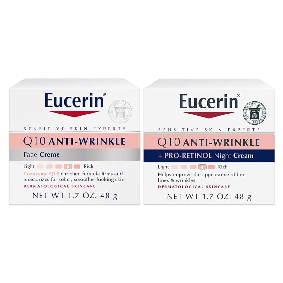 Eucerin Q10 Anti Wrinkle Day & Night Face Cream Bundle for $24 Eucerin Q10 Anti Wrinkle Day & Night Face Cream Bundle for $24