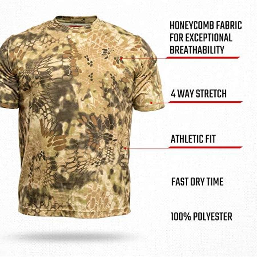 Kryptek Men's Standard Hyperion Short Sleeve, Lightweight, Breathable, Stealthy Camo Hunting and for $29