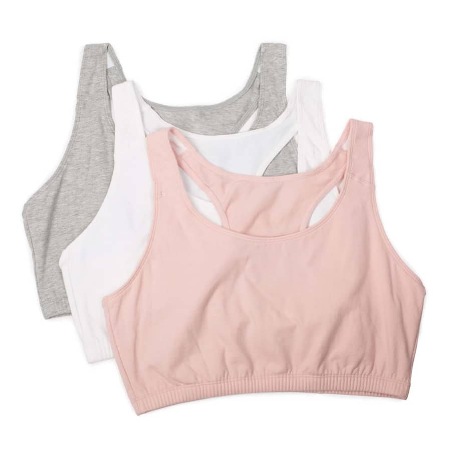 Fruit of the Loom Women's Racerback Cotton Sports Bra 3-Pack for $8 Fruit of the Loom Women's Racerback Cotton Sports Bra 3-Pack for $8
