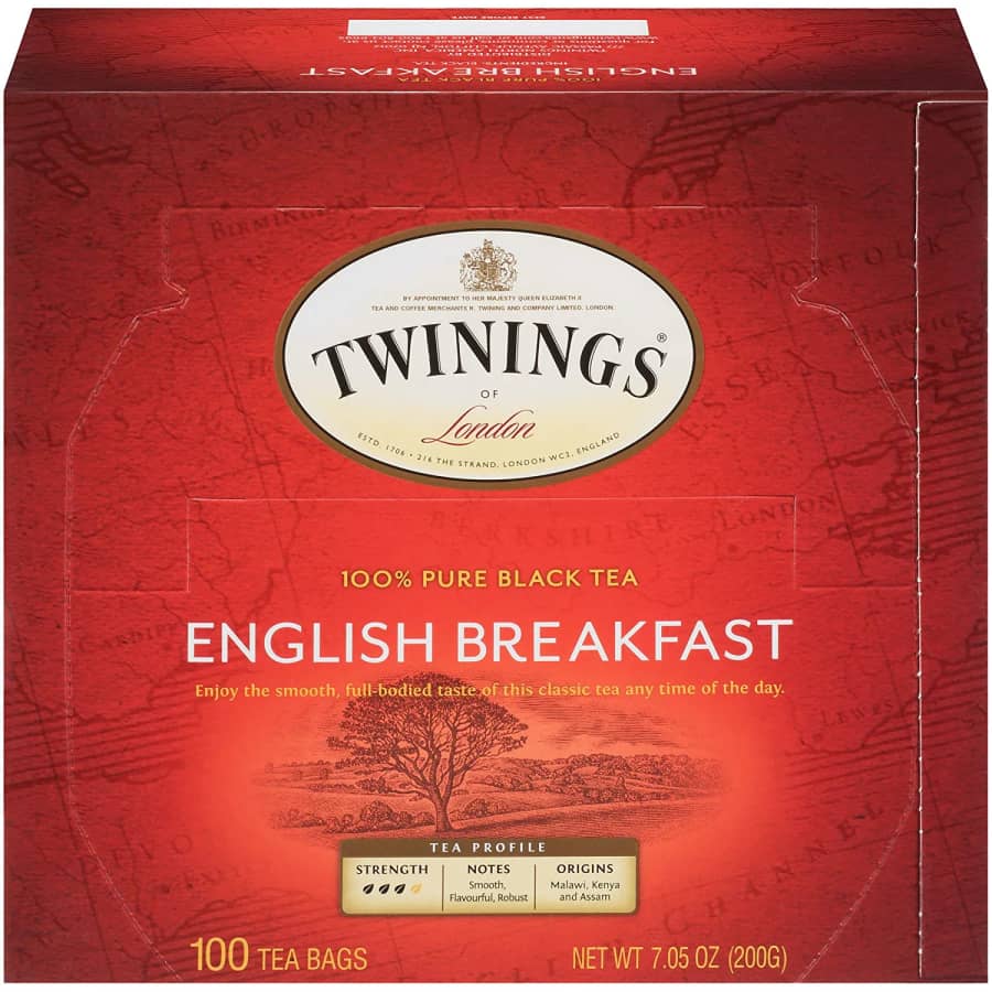 Twinings English Breakfast Black Tea Bags 100-Pack for $10