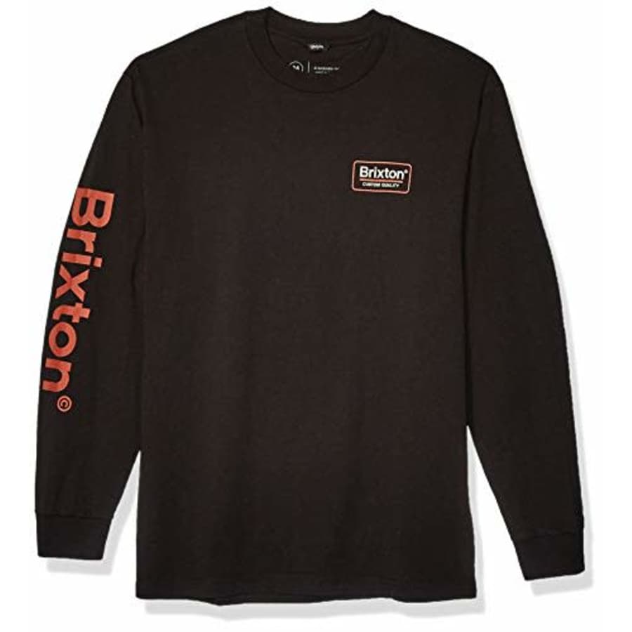 Brixton Men's Palmer II Standard FIT Long Sleeve T-Shirt, Black, L for $29