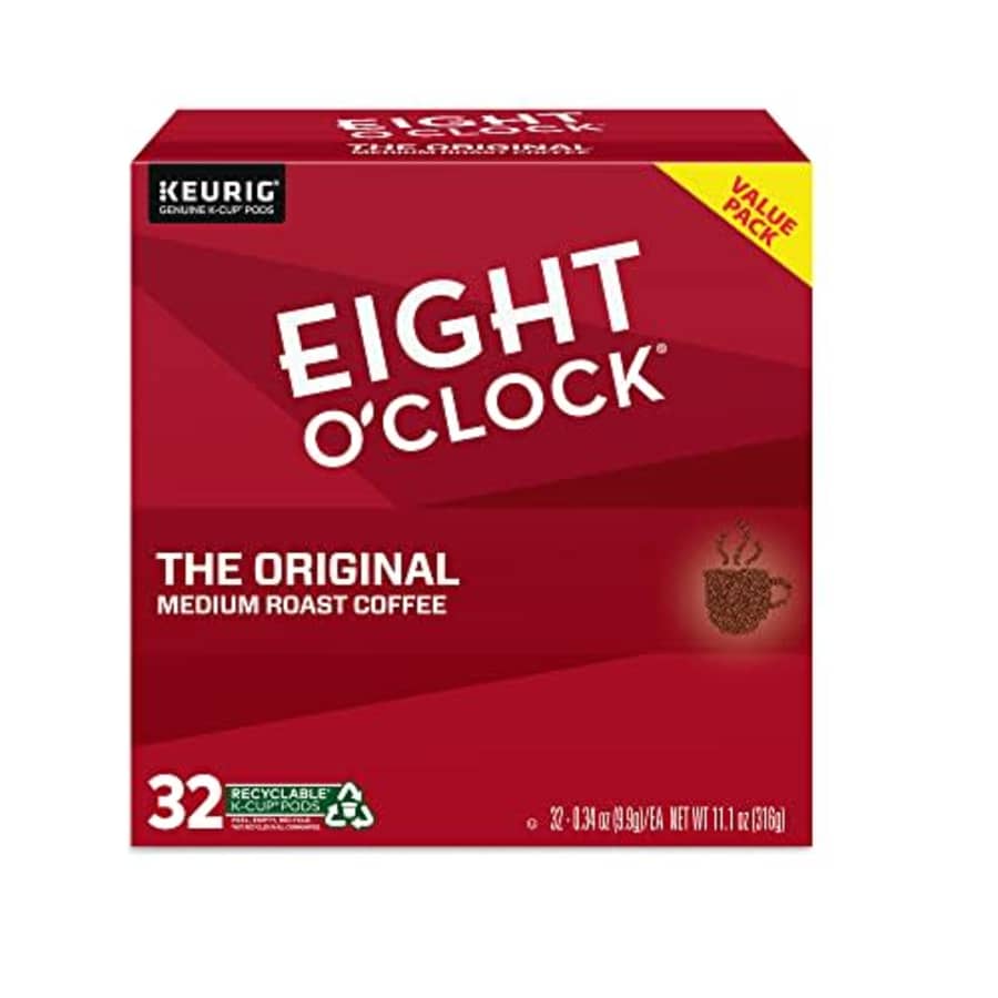 Eight O'Clock Coffee The Original, Keurig Single Serve K-Cup Pods, Medium Roast, 32 Count for $18