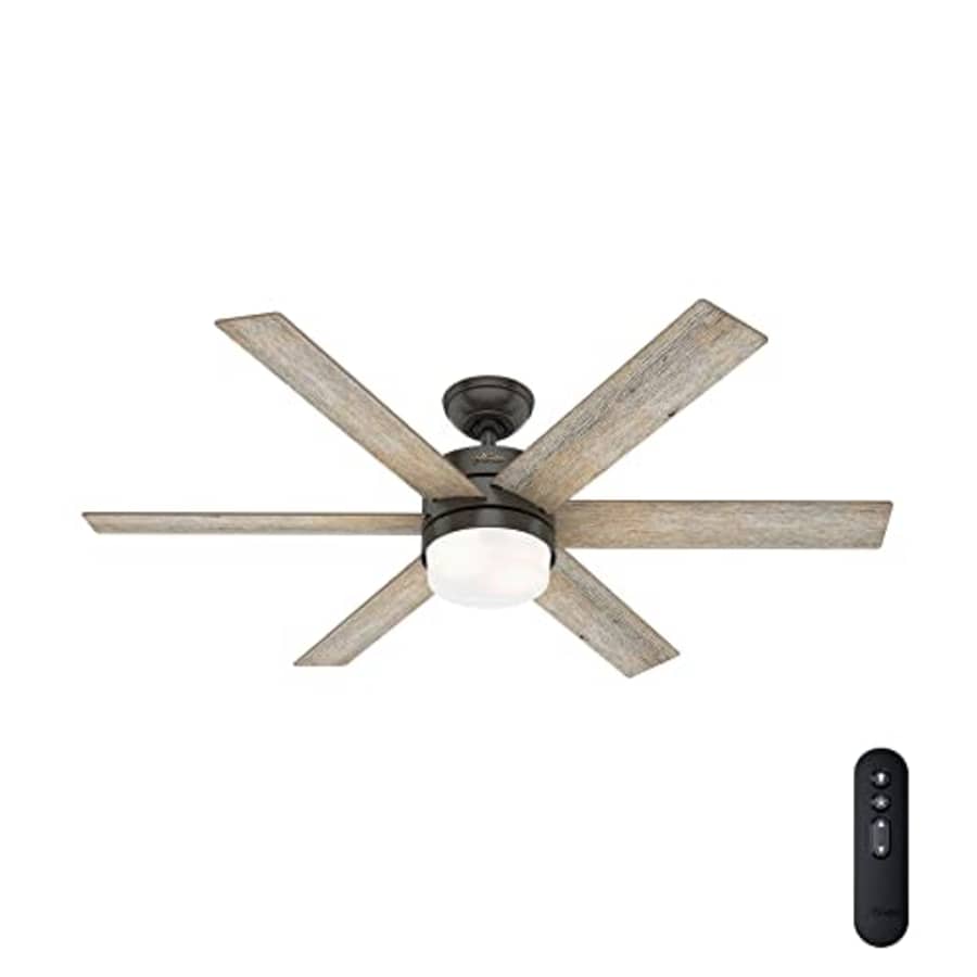 Hunter Fan 54 inch Contemporary Noble Bronze Indoor Ceiling Fan with Light Kit and Remote Control, for $70 Hunter Fan 54 inch Contemporary Noble Bronze Indoor Ceiling Fan with Light Kit and Remote Control, for $70