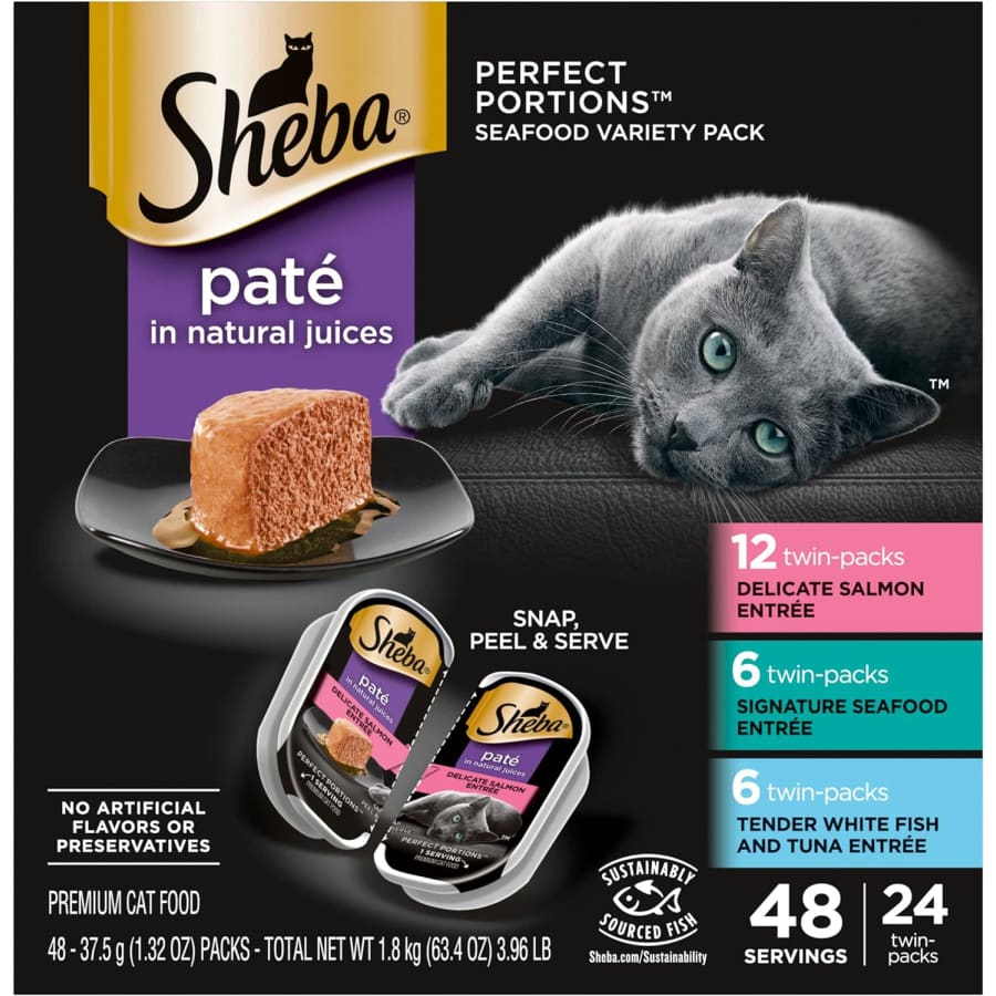Sheba Perfect Portions Paté Wet Cat Food Tray 24-Count (48 Servings) for $15 w/ Sub & Save Sheba Perfect Portions Paté Wet Cat Food Tray 24-Count (48 Servings) for $15 w/ Sub & Save
