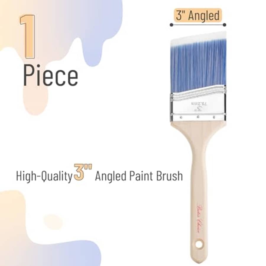 Bates Choice Bates- Paint Brushes, 3-Inch, 1 Pack, Angle Brushes, Treated Wood Handle, Paint Brushes for Walls, for $3