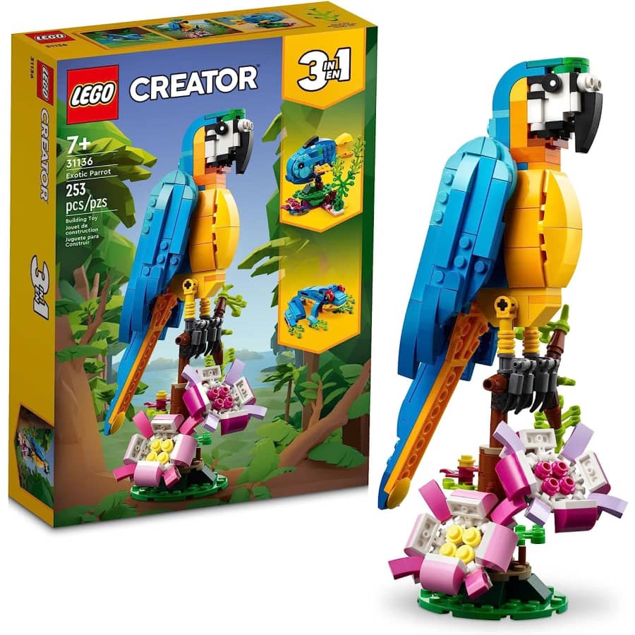 LEGO Creator 3 in 1 Exotic Parrot Building Toy Set for $16