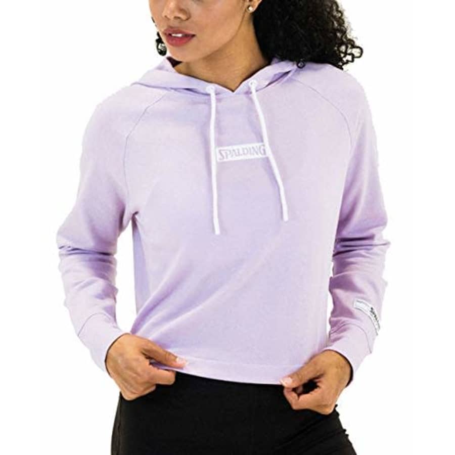 Spalding Women's Activewear Heritage Crop Hoodie Sweatshirt, Blue Lilac, L for $10