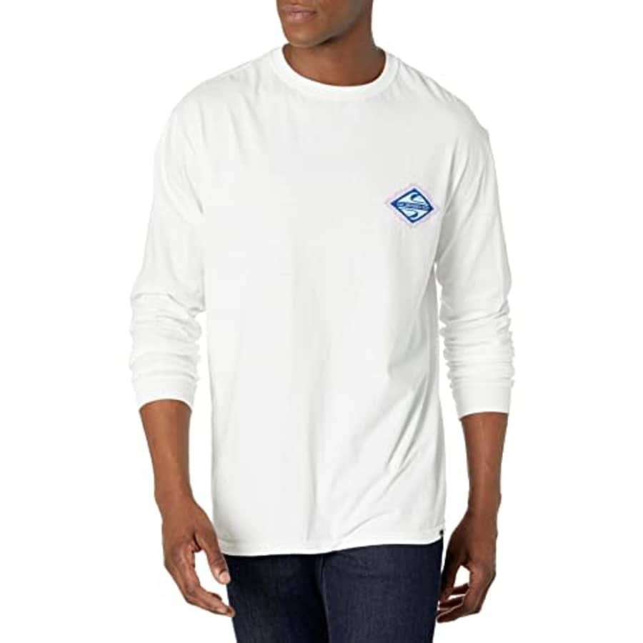 Quiksilver Men's Wide World Ls Long Sleeve Tee Shirt, White, Small for $25