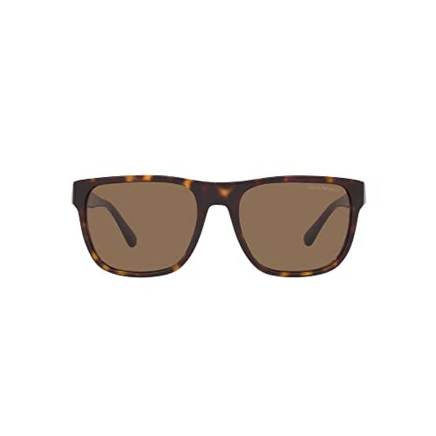 Emporio Armani Men's EA4163 Square Sunglasses, Shiny Havana/Dark Brown, 56 mm for $82