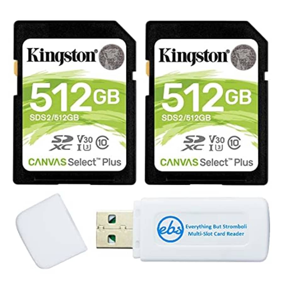 Kingston Canvas Select Plus 512GB SD Memory Card for Camera (2 Pack Bundle) SDXC Card Class 10 for $116 Kingston Canvas Select Plus 512GB SD Memory Card for Camera (2 Pack Bundle) SDXC Card Class 10 for $116