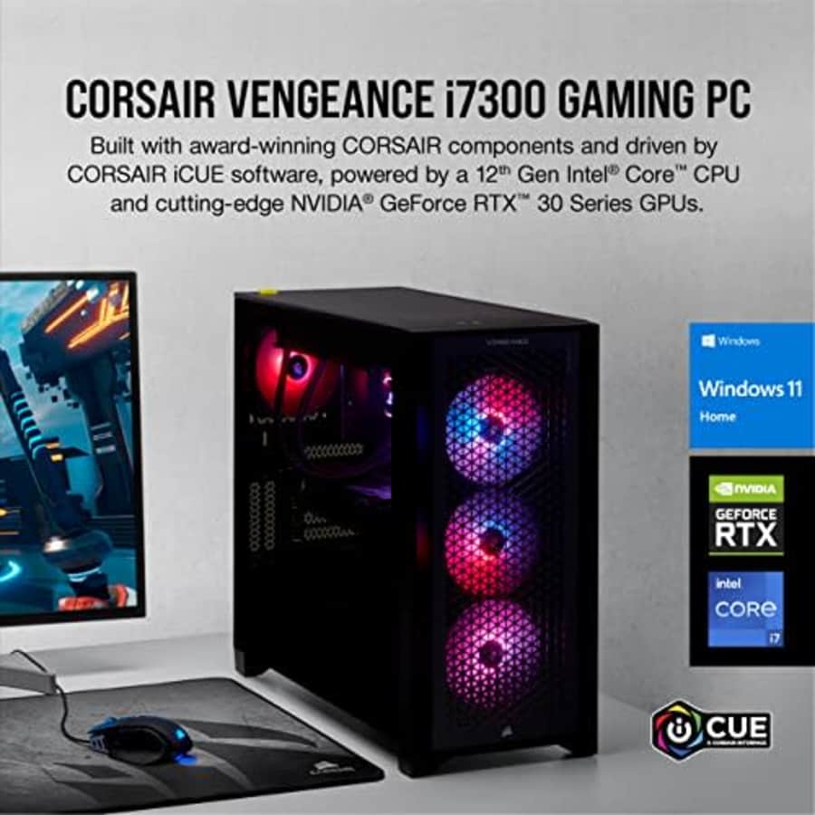 Corsair Vengeance i7300 Series Gaming PC (Liquid Cooled Intel Core i7 12700K CPU, NVIDIA GeForce for $3,298