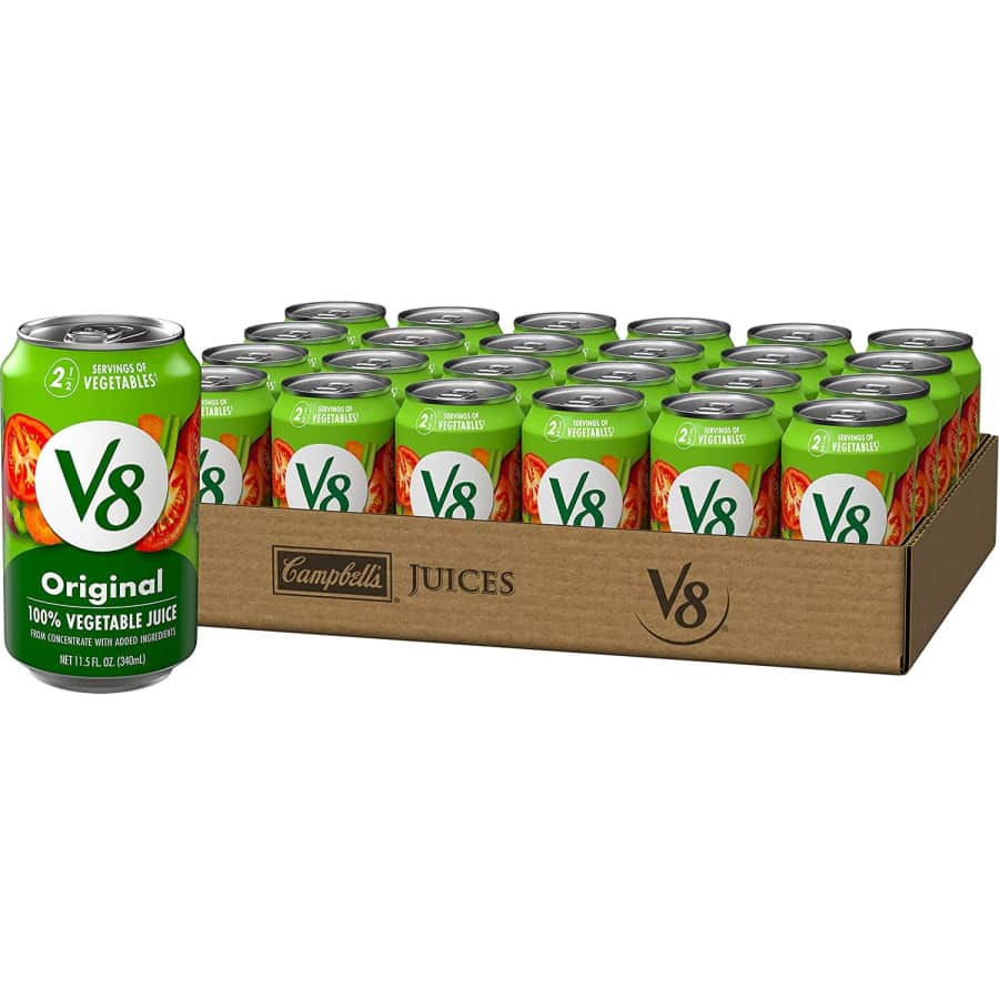 V8 Original Vegetable Juice 11.5-oz. Can 24-Pack for $37 V8 Original Vegetable Juice 11.5-oz. Can 24-Pack for $37