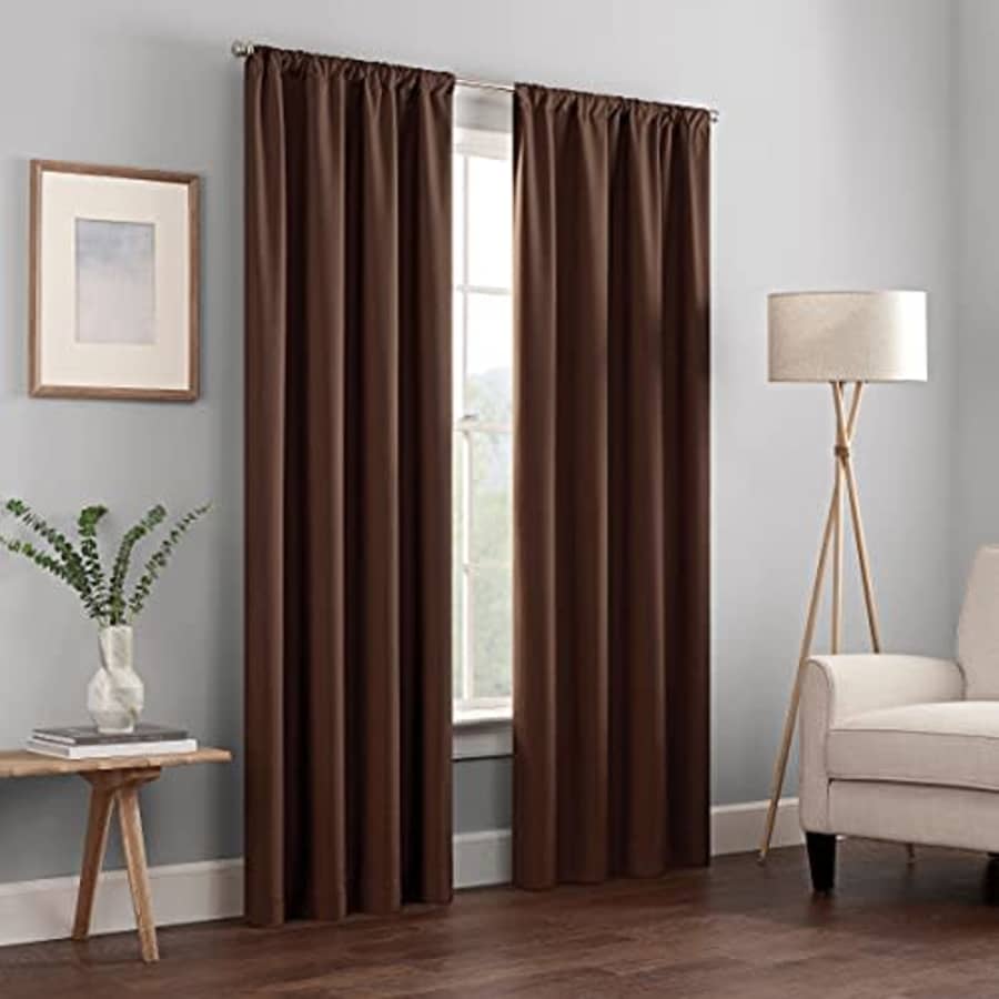 ECLIPSE Kendall Modern Blackout Thermal Rod Pocket Window Curtain for Bedroom or Living Room (1 for $31 ECLIPSE Kendall Modern Blackout Thermal Rod Pocket Window Curtain for Bedroom or Living Room (1 for $31