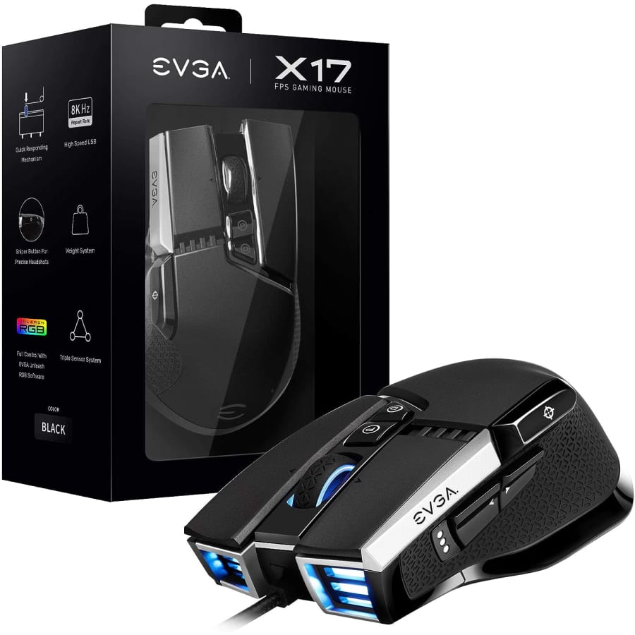eVGA X17 Wired Gaming Mouse: $10.99