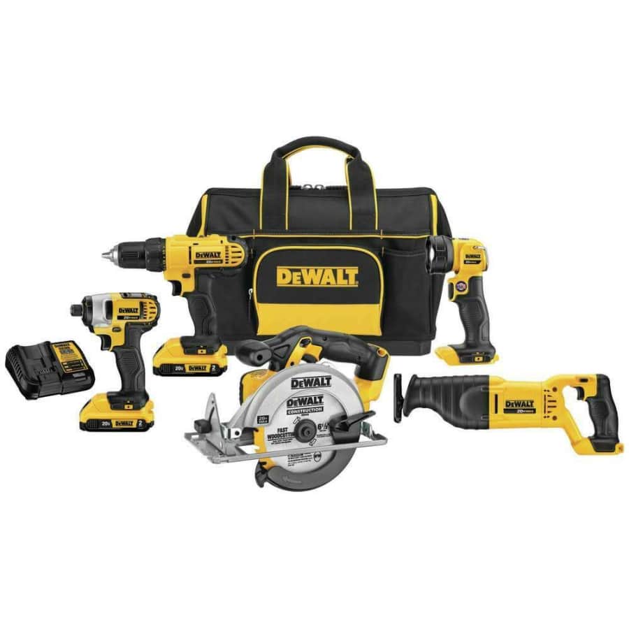 DeWalt 5-Tool 20-Volt Max Power Tool Combo Kit for $299 DeWalt 5-Tool 20-Volt Max Power Tool Combo Kit for $299