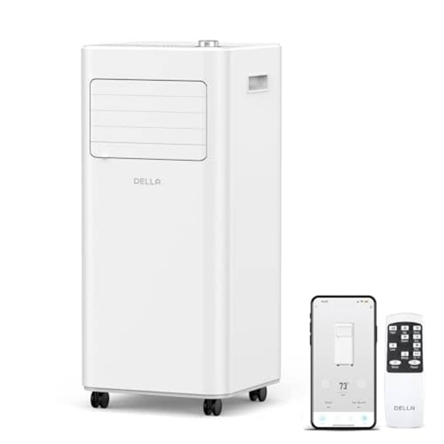 DELLA 8000 BTU Portable Air Conditioner with Heat Pump, Cools Up To 350 Sq. Ft, Work with Alexa and for $250 DELLA 8000 BTU Portable Air Conditioner with Heat Pump, Cools Up To 350 Sq. Ft, Work with Alexa and for $250