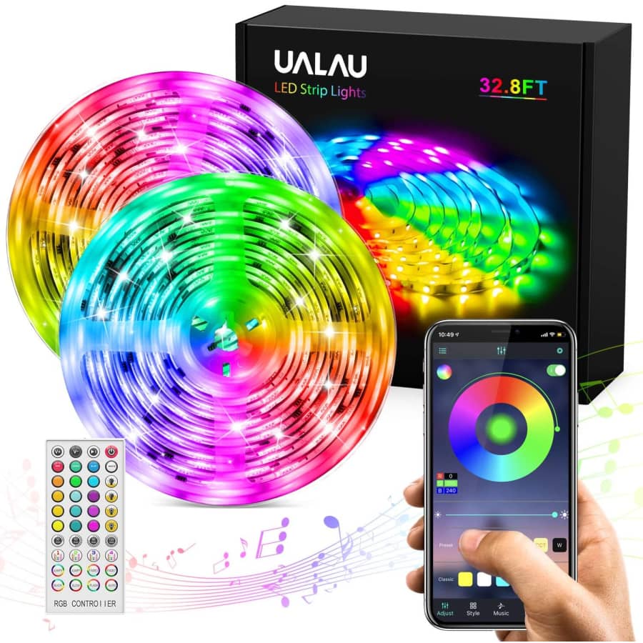 Ualau 32.8-Foot LED Strip Lights for $10