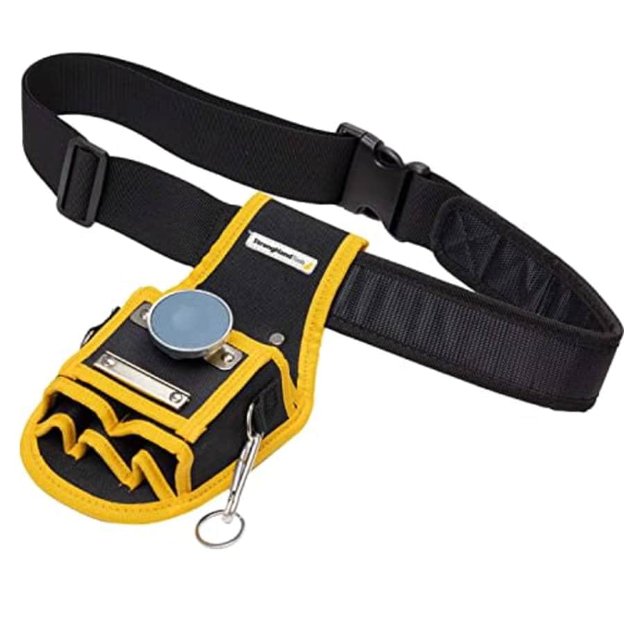Strong Hand Tools MTP100 Tool Pouch with Screw Magnet, 5 Open Pockets, Metal Tool Clip, Tape for $21