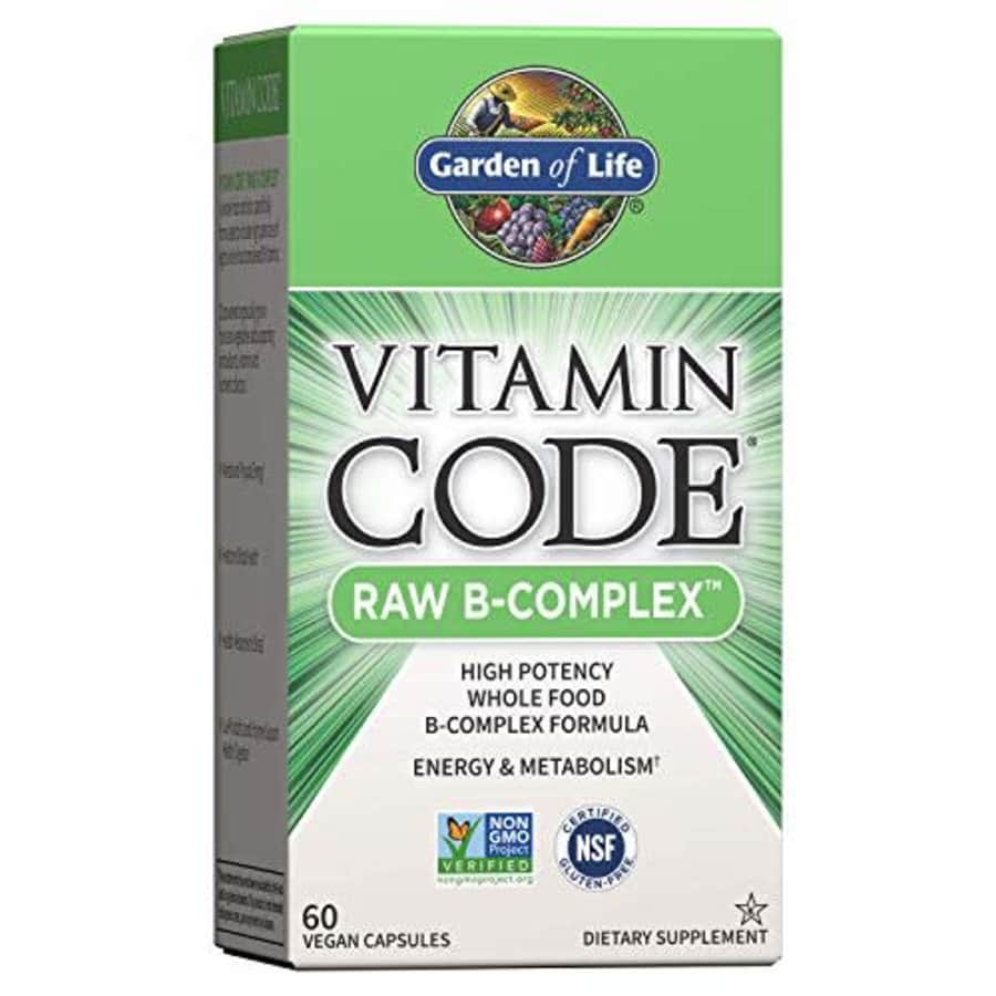 Garden of Life B Vitamin - Vitamin Code Raw B Complex Whole Food Supplement, Vegan, 60 Capsules for $20