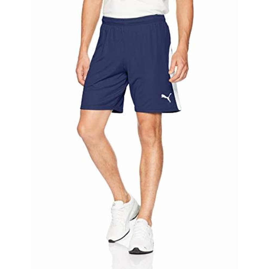 PUMA Men's Liga Shorts, Peacoat White, S for $15 PUMA Men's Liga Shorts, Peacoat White, S for $15