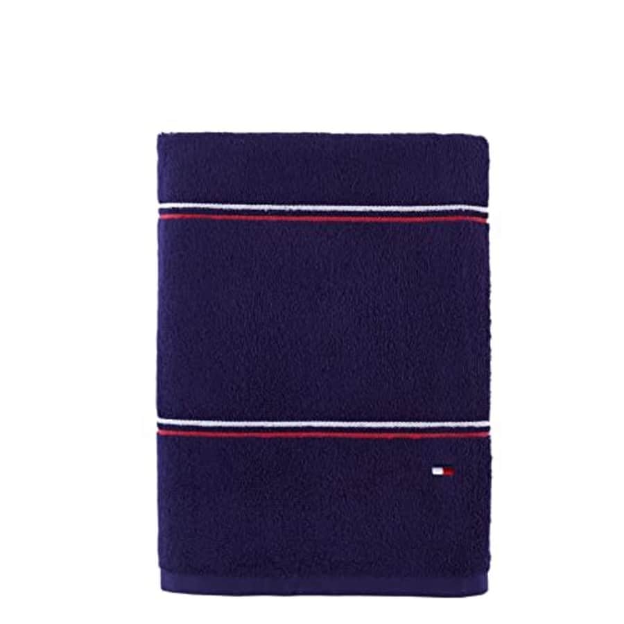 Tommy Hilfiger Modern American Double Stripe Bath Towel, 30 X 54 Inches, 100% Cotton 574 GSM for $14