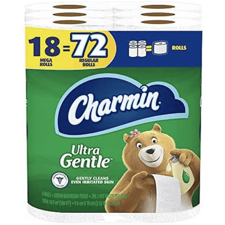 Charmin Ultra Gentle Mega Roll Toilet Paper 18-Pack for $32