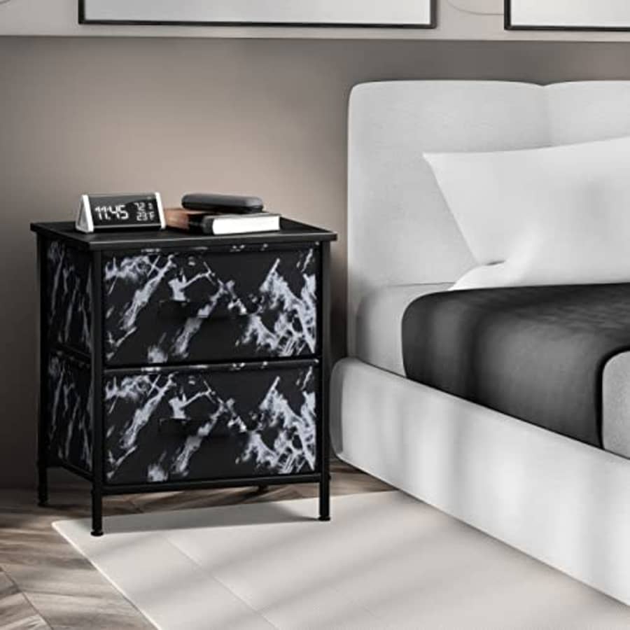 Sorbus Nightstand with 2 Drawers - Bedside Furniture End Table Night Stand - Steel Frame, Wood Top for $40