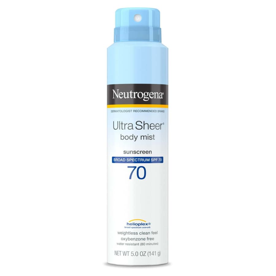 Neutrogena 5-oz. SPF 70+ Ultra Sheer Lightweight Sunscreen Spray for $9 Neutrogena 5-oz. SPF 70+ Ultra Sheer Lightweight Sunscreen Spray for $9