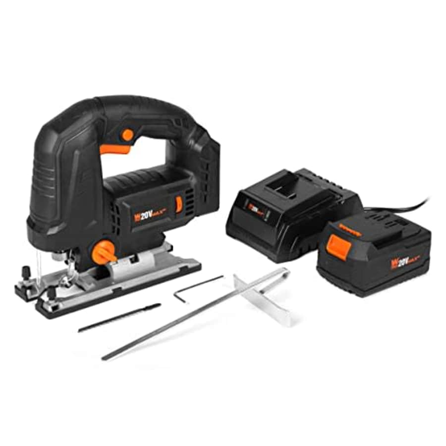 WEN Cordless Jigsaw, Brushless with Auto-Speed, 20V Max 4.0Ah Lithium Ion Battery, and Charger for $75 WEN Cordless Jigsaw, Brushless with Auto-Speed, 20V Max 4.0Ah Lithium Ion Battery, and Charger for $75