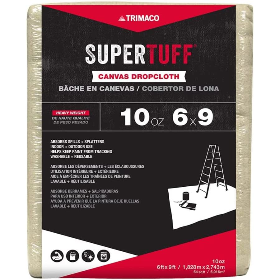 Trimaco SuperTuff 6x9-Foot 10-oz. Premium Canvas Drop Cloth for $14