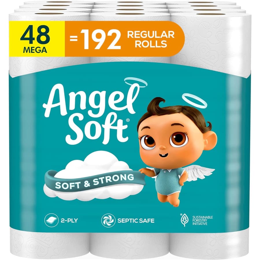 Angel Soft Toilet Paper Mega Roll 48-Pack for $31 + $4.80 Amazon credit Angel Soft Toilet Paper Mega Roll 48-Pack for $31 + $4.80 Amazon credit