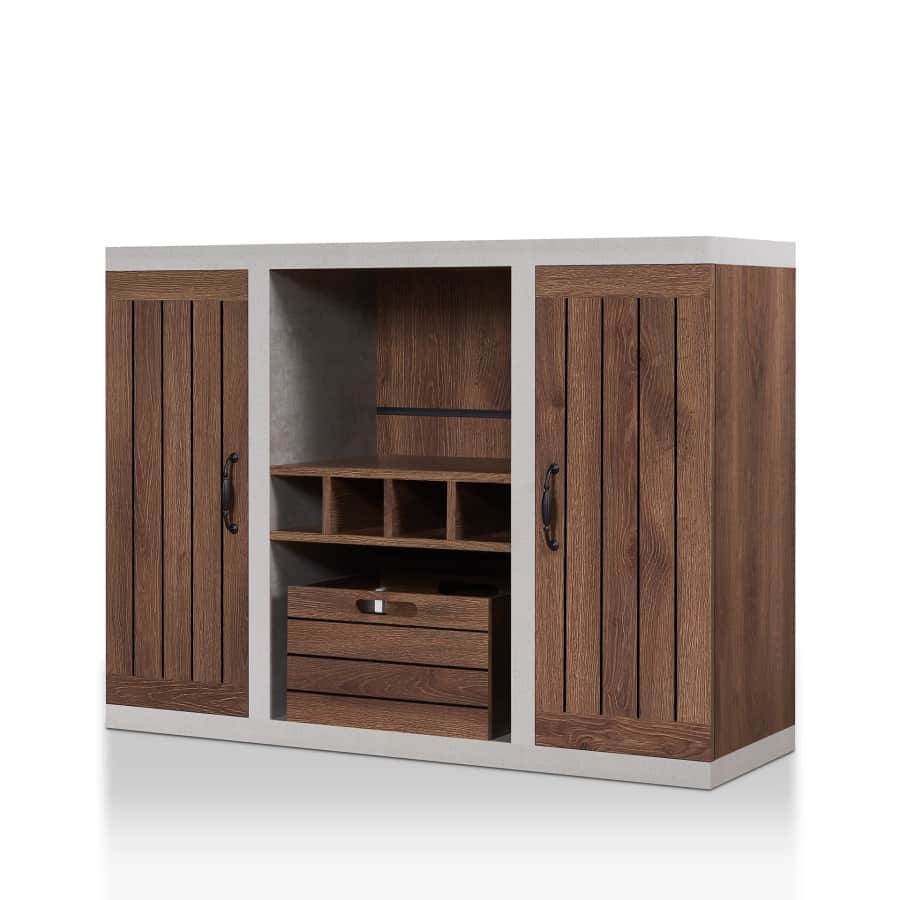 Siessa Industrial 4-Bottle Wine Bar Cabinet with Removable Crate for $100 Siessa Industrial 4-Bottle Wine Bar Cabinet with Removable Crate for $100